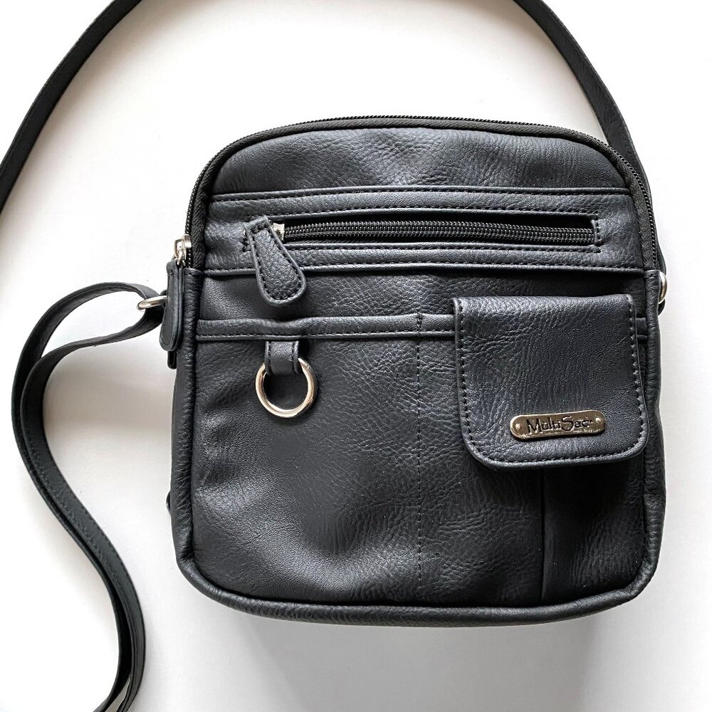 MultiSac Slate Blue Crossbody Bag Triple Compartment Purse